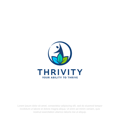 Help logo with the title 'Logo design for Thrivity'