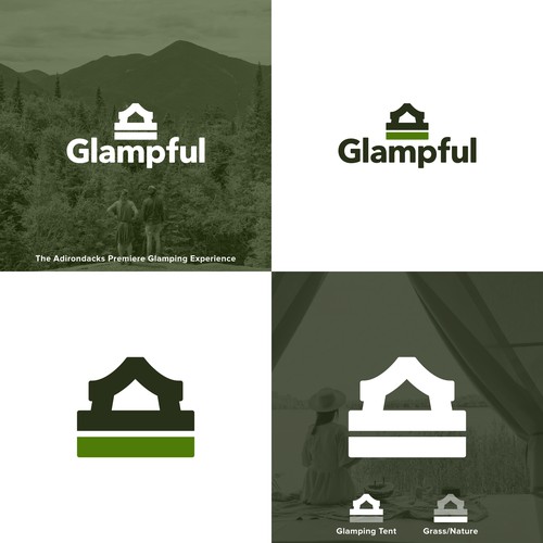 Tent design with the title 'Glamping Tent'