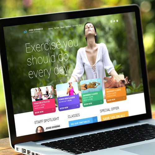 Fitness website with the title 'JOINT DYNAMICS'