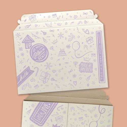 Celebration design with the title 'Artistic mailer'