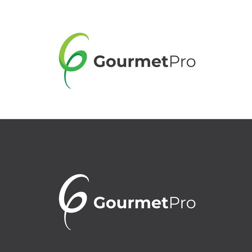 Gradient brand with the title 'GourmetPro logo'