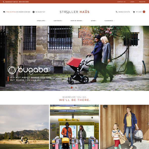 Contemporary website with the title 'Nordic Website Design for Stroller Haus'