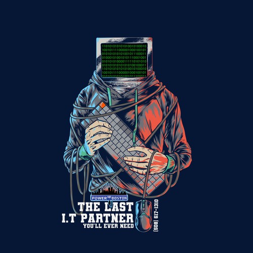 Internet t-shirt with the title 'hacker'