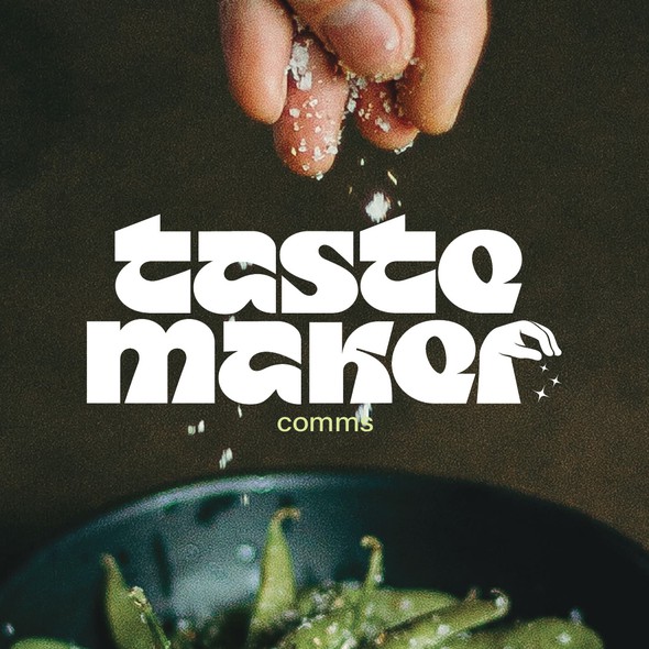 Tasty logo with the title 'tastemaker logotype'