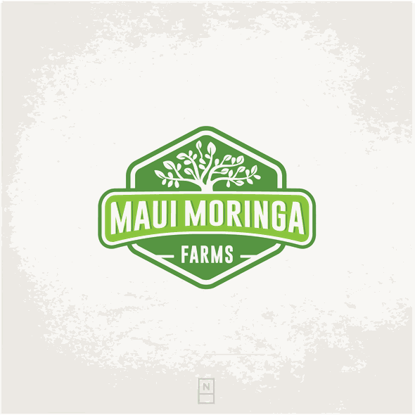 Tree logo with the title 'Maui Moringa'