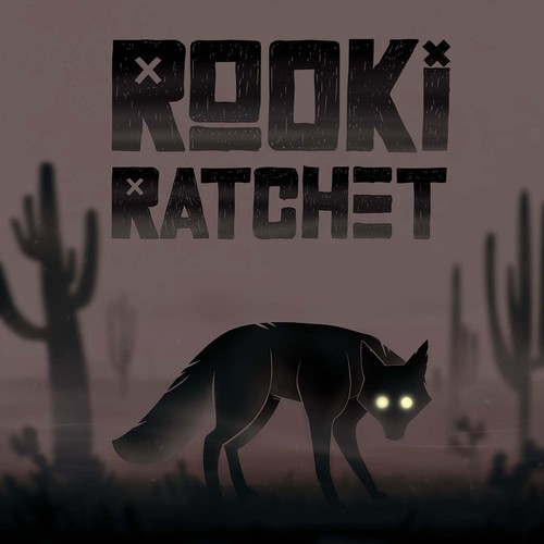 Coyote design with the title 'Album Cover Artwork for ROOKi RATCH - THE QUiET COYOTEET '