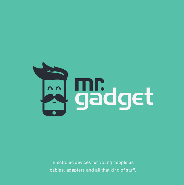 Gadget logo with the title 'Design a hipster logo for electronic accesories for Mr. Gadget'