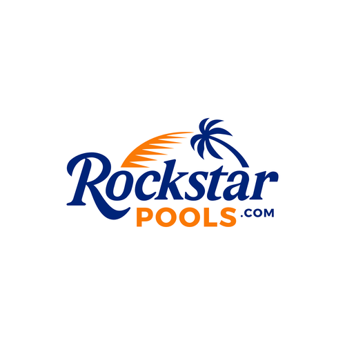 Pool logo with the title 'Rockstar pool logo letter'