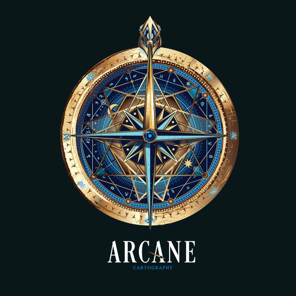 Pinball logo with the title 'logo for Arcane cartography'