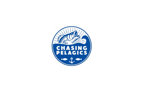 Brand artwork with the title 'Chasing Pelagics'