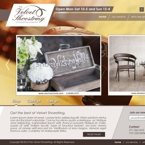 Classic website with the title 'Help us redefine consignment furniture!!!'