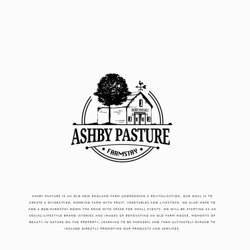 Farm design with the title 'Logo Ashby Pasture'