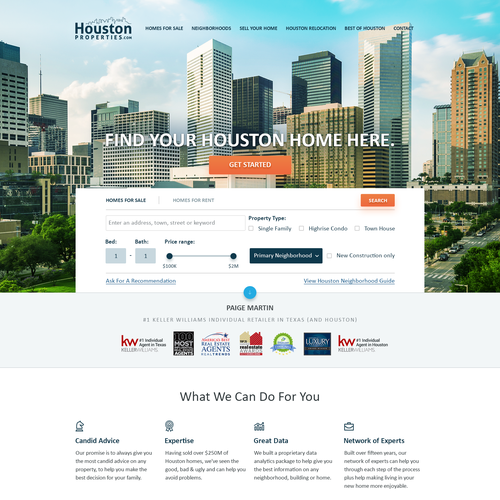 Sharp design with the title 'Luxury Real Estate Website Design for Houston Properties. '