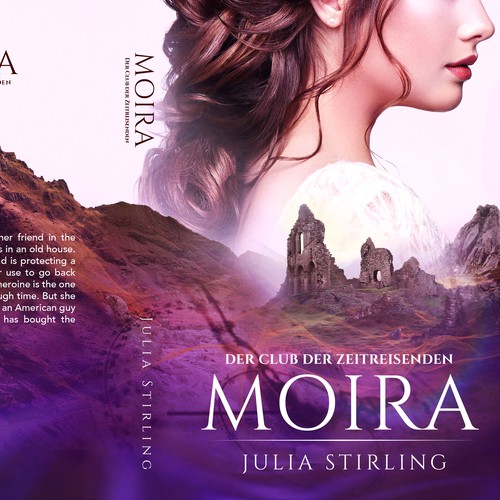 Time travel book cover with the title 'Moira (Der club der Zeitreisenden)'