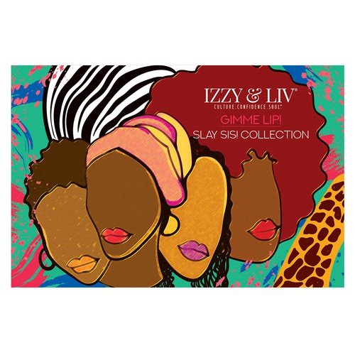 Fashion packaging with the title 'Lip color palette packaging design.'