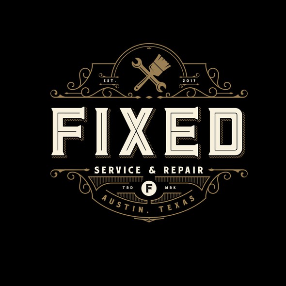 Detailed logo with the title 'FIXED LOGO DESIGN'