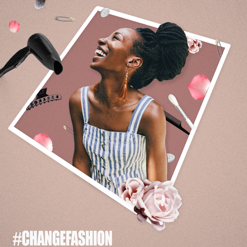 Black artwork with the title 'Fashion Poster'