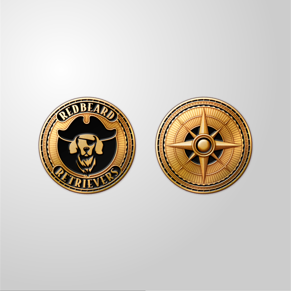 Coin design with the title 'REDBEARD COIN'