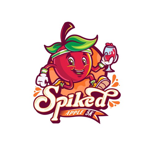 Marathon logo with the title 'Apple Runner Logo Mascot Concept'