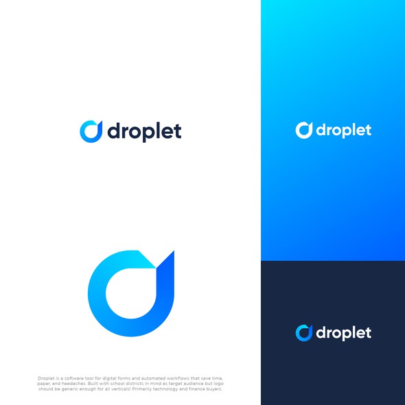 D logo with the title 'droplet'