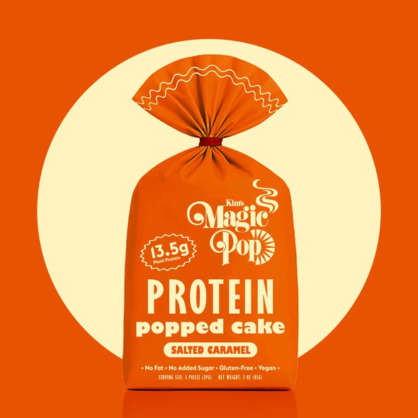Cake packaging with the title 'Modern Protein cakes packaging design'