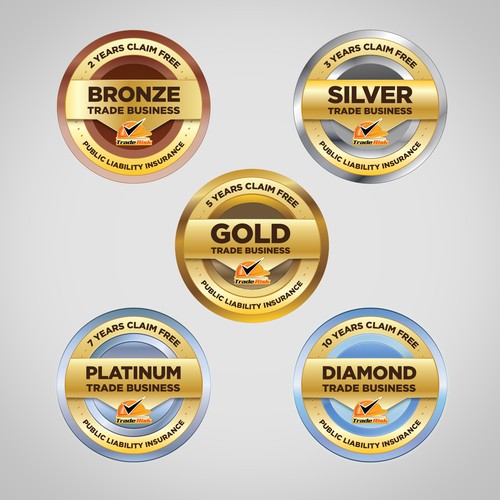 Platinum design with the title 'Set of digital award medals'