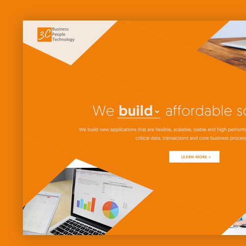 Orange website with the title 'Creative web design'