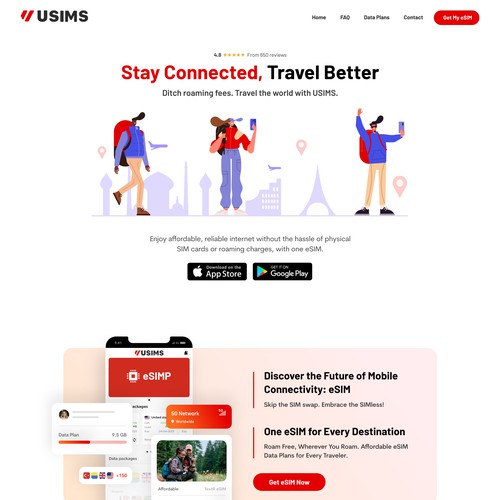 Desktop website with the title 'telecom web product'