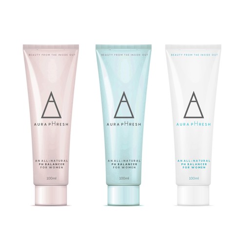 Cream packaging with the title 'Minimal design for cosmetics company'