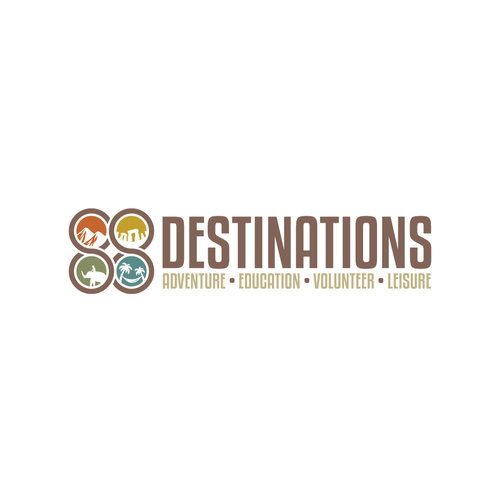 Travel agency design with the title '88 Destionation'