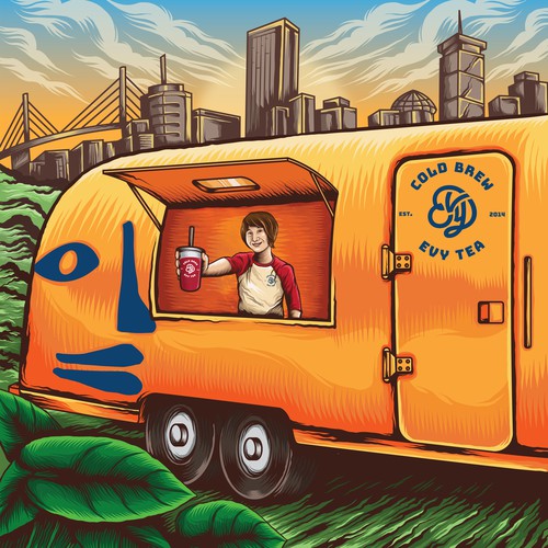 Backdrop design with the title 'evy tea backdrop'