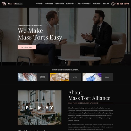 Lawyer website with the title 'Alliance website design'