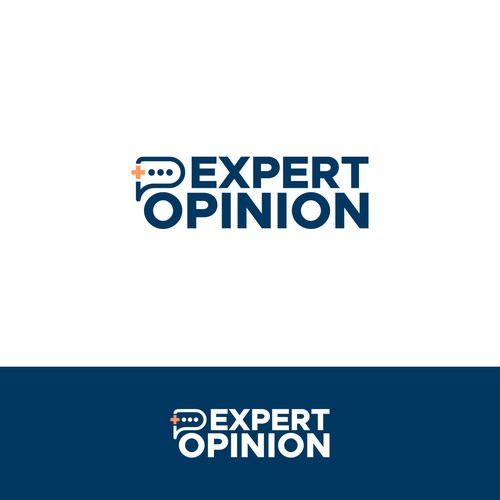 Feedback logo with the title 'expert opinion logo concept'