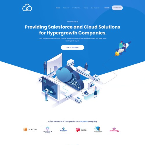 Digital website with the title 'A boutique Salesforce consultant business'