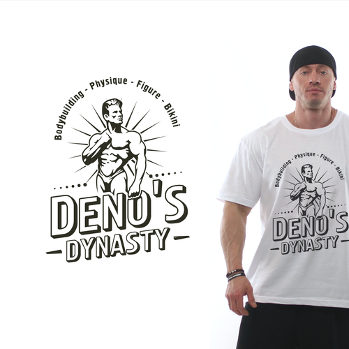 Bodybuilding logo with the title 'Deno's Dynasty'