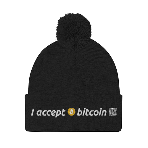Embroidery design with the title 'I accept bitcoin'
