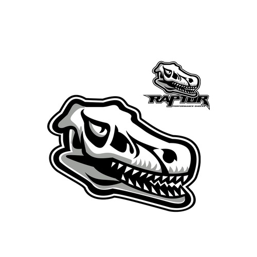 Dinosaur design with the title 'Raptor Performance Shocks'