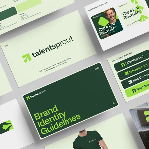 Design with the title 'Logo and Brand Identity for AI assistant startup for HR companies'