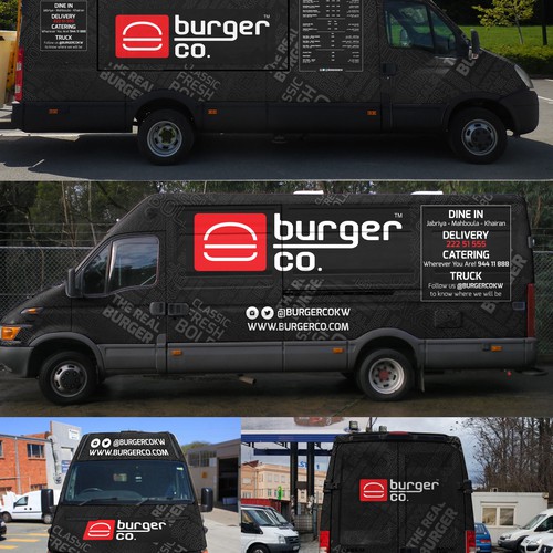 Food truck design with the title 'BURGER CO FOOD TRUCK'