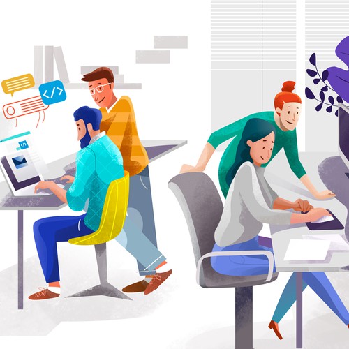 Designer artwork with the title 'Web illustration'