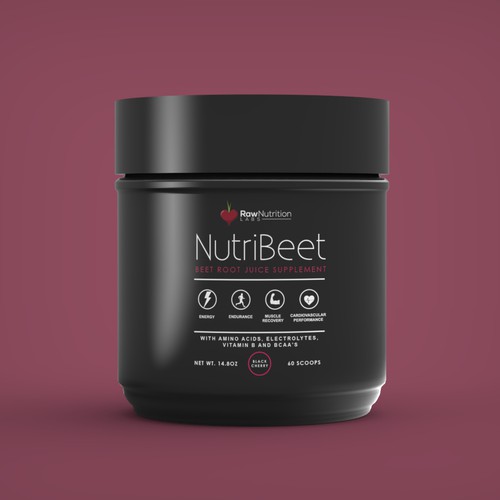 Nutrition label with the title 'Label design for NutriBeet'