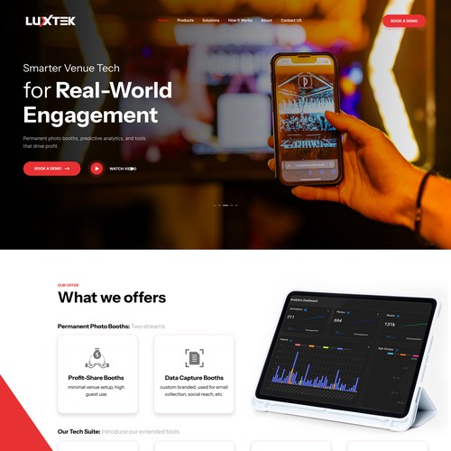 Entertainment website with the title 'Website for Contactless Digital Photo Booth'