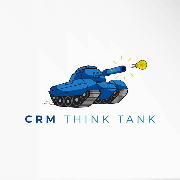 Blue and yellow logo with the title 'CRM Think Tank'
