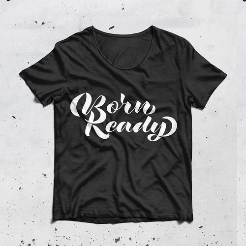 Calligraphy t-shirt with the title 'Lettering design'