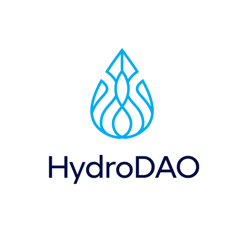 Futuristic logo with the title 'Logo idea for HydroDAO'