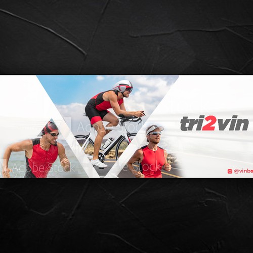 Triathlon design with the title 'Minimalist FB Cover for sports coach'