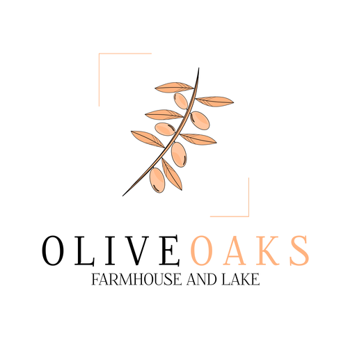 Olive branch logo with the title 'Elegant design for a farmhouse'