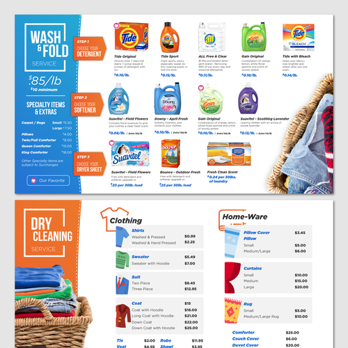 Laundry design with the title 'Laundry Menu Design'