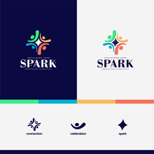 Celebration logo with the title 'Combinations logo concept for Reclaiming Your Spark'