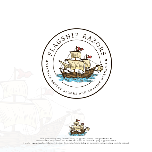Vessel logo with the title 'illustrative logo for FlagshipRazors'